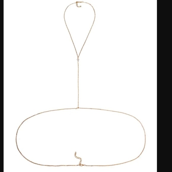 Faux Pearl Body Chain Gold Necklace NWT - Picture 7 of 8